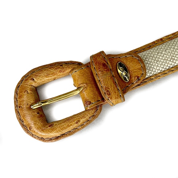 Cape Cobra Cognac Ostrich Belt from South Africa - Picture 2 of 5